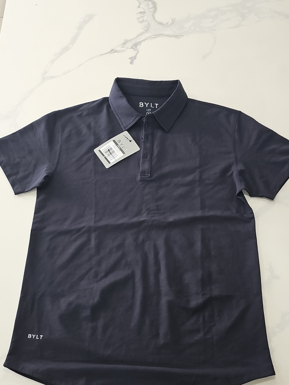 BYLT Basics Navy Short-Sleeve Polo - New